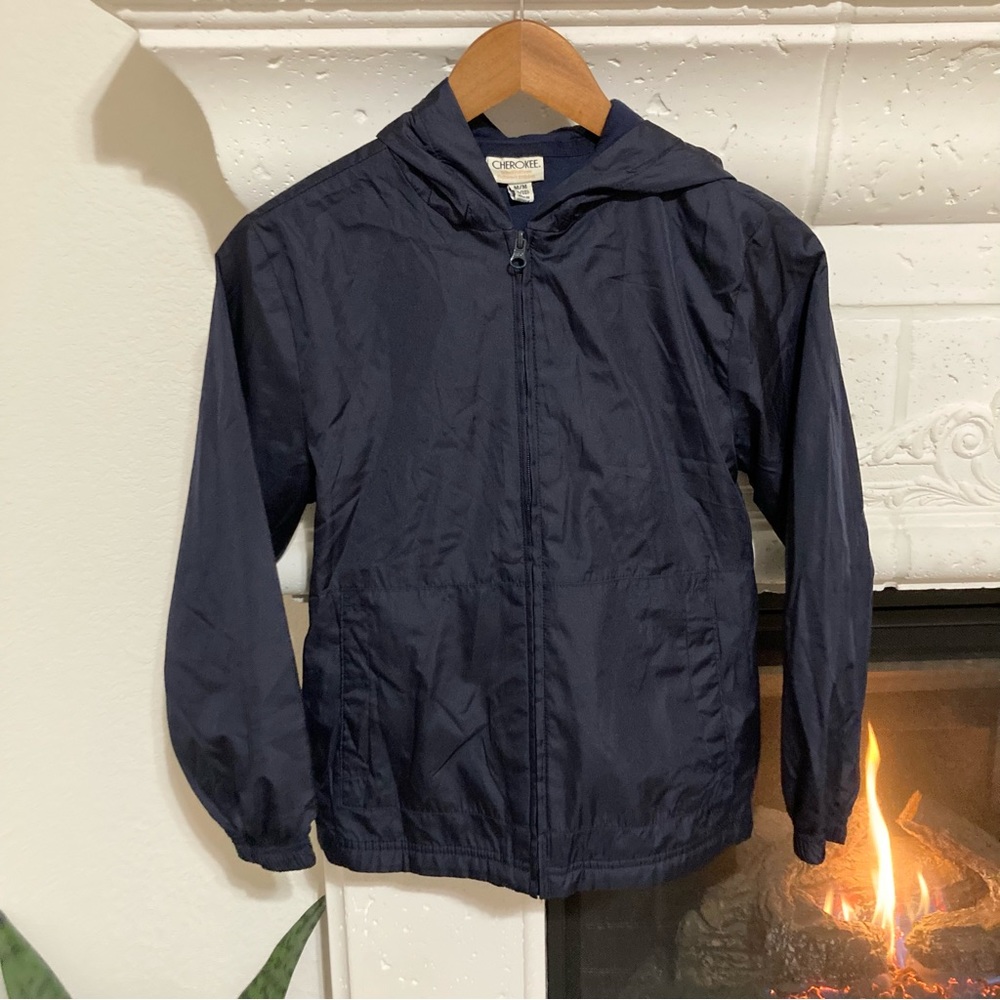 Kids Boys Cherokee Navy Wind Breaker Jacket Medium M 8 - 10